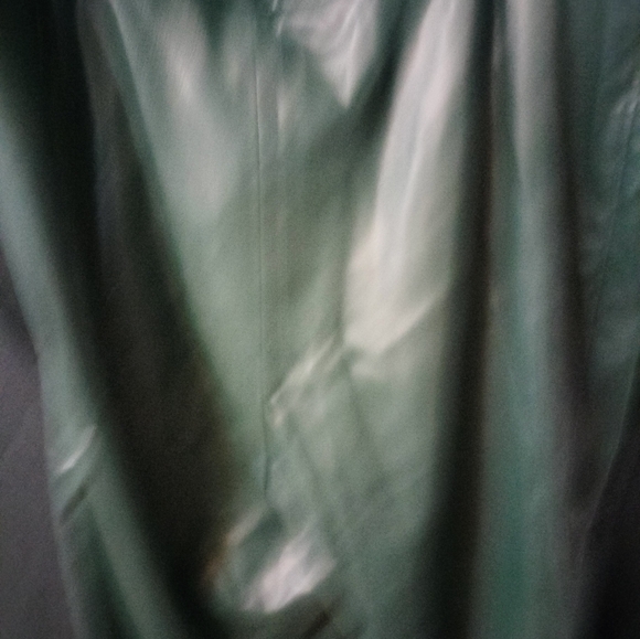 Women's Green Leather Pants - Picture 4 of 9